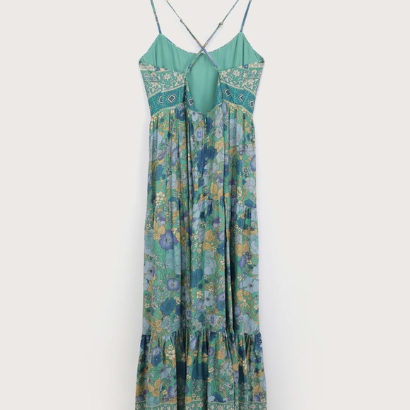 Lulus Green Multi Floral Print Maxi Dress - M - Picture 10 of 10